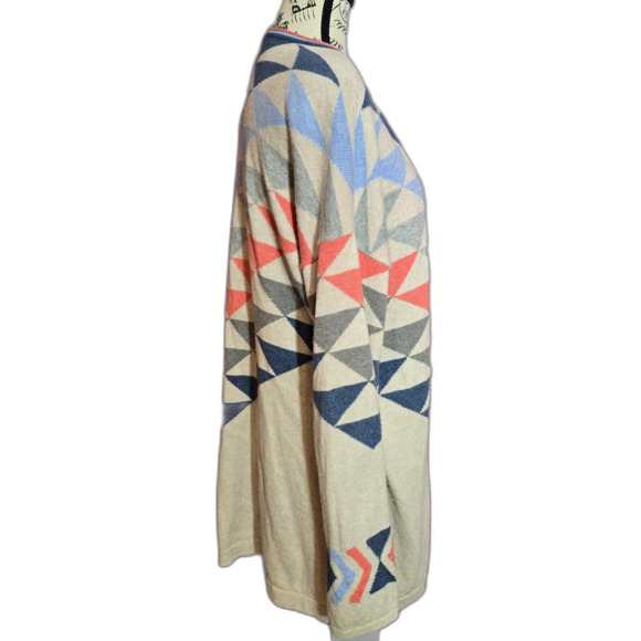 J.Jill Intarsia Aztec southwestern boho open front cardigan. - Picture 8 of 11